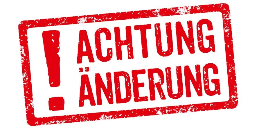 geänderte Öffnungszeit